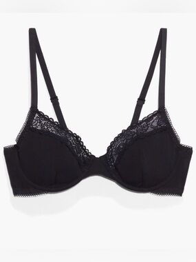 Savage X Fenty COTTON ESSENTIALS LACE-TRIM UNLINED BRA